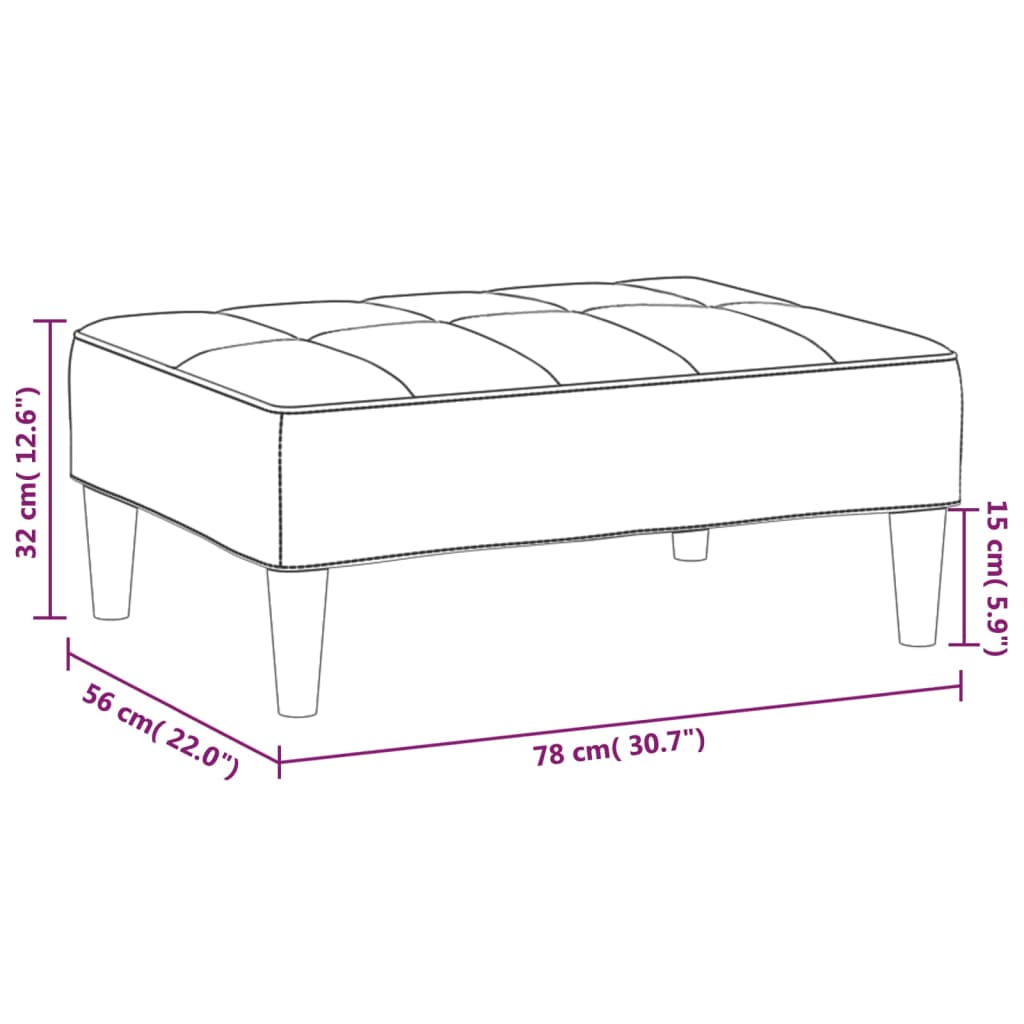 Schlafsofa 2-Sitzer mit 2 Kissen & Hocker Blau Samt