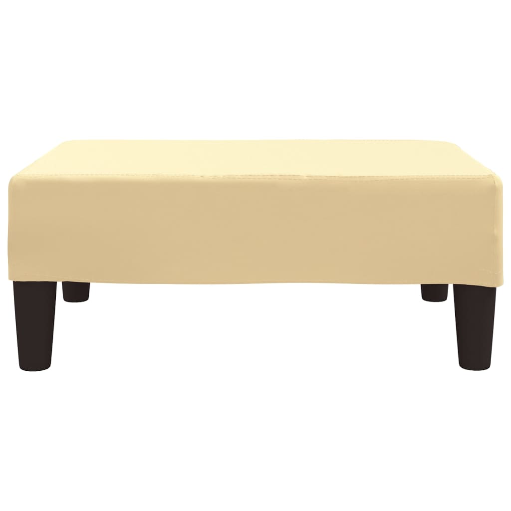 Schlafsofa 2-Sitzer mit Fußhocker Creme Samt