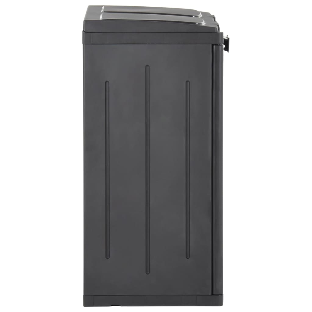 Mülleimer mit 2 Türen Schwarz 65x45x88 cm PP