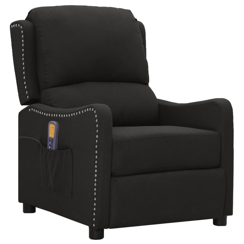 Massagesessel mit Aufstehhilfe Schwarz Stoff