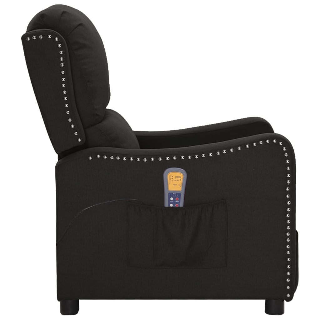 Massagesessel mit Aufstehhilfe Schwarz Stoff