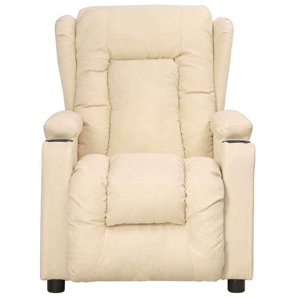 Massagesessel mit Aufstehhilfe Creme Stoff