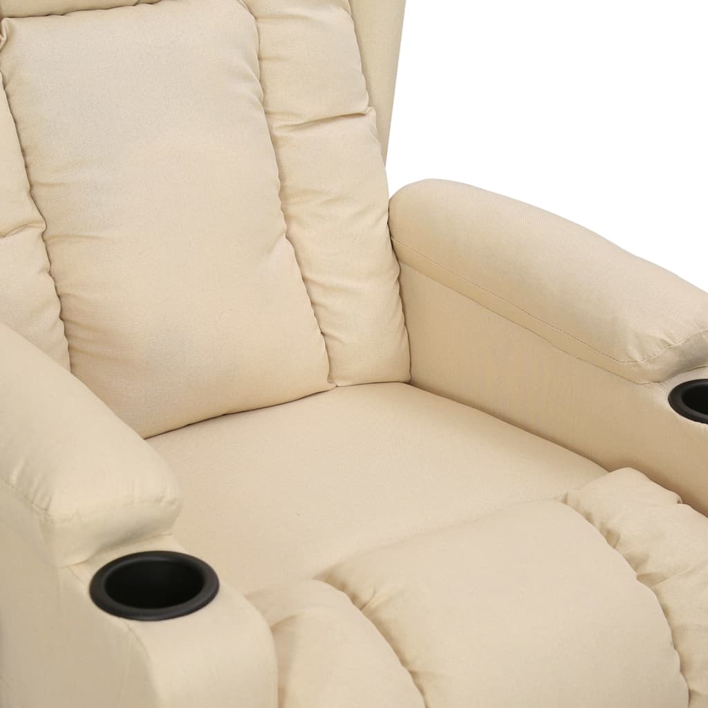 Massagesessel mit Aufstehhilfe Creme Stoff