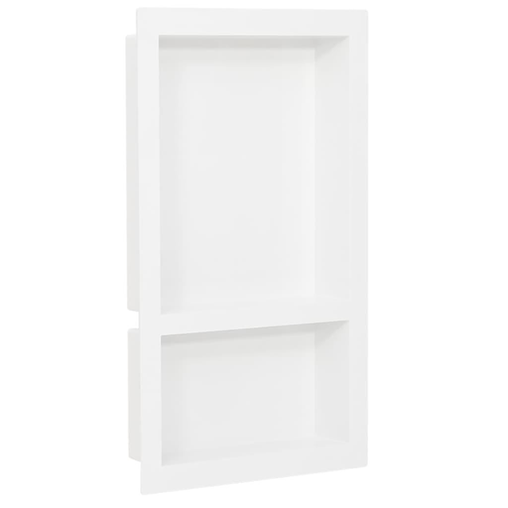 Duschnische mit 2 Fächern Hochglanz-Weiß 41x69x9 cm