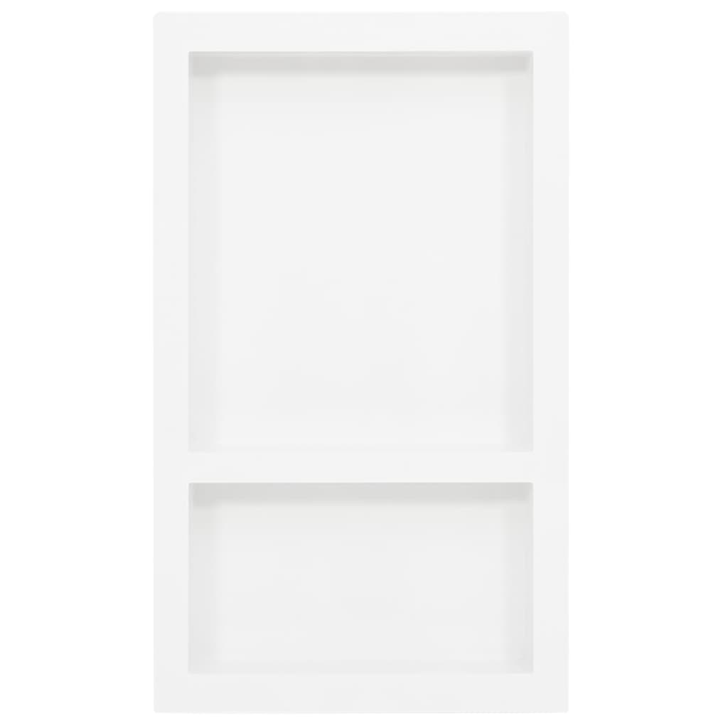 Duschnische mit 2 Fächern Hochglanz-Weiß 41x69x9 cm