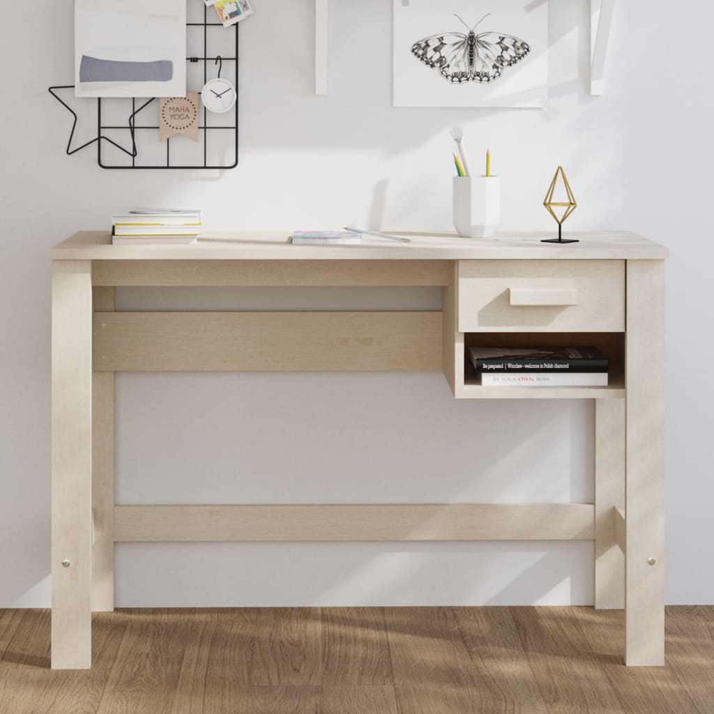 Schreibtisch Honigbraun 110x40x75 cm Massivholz Kiefer