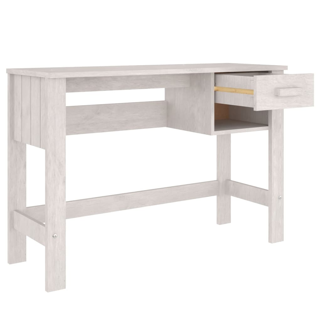 Schreibtisch Weiß 110x40x75 cm Massivholz Kiefer