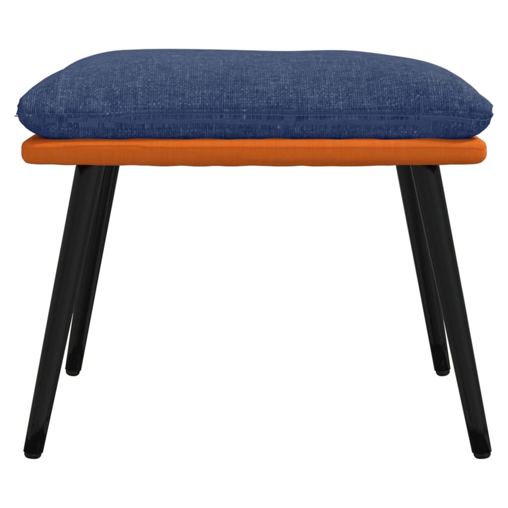 Fußhocker Blau/Orange 45x29,5x35 cm Stoff und Kunstleder