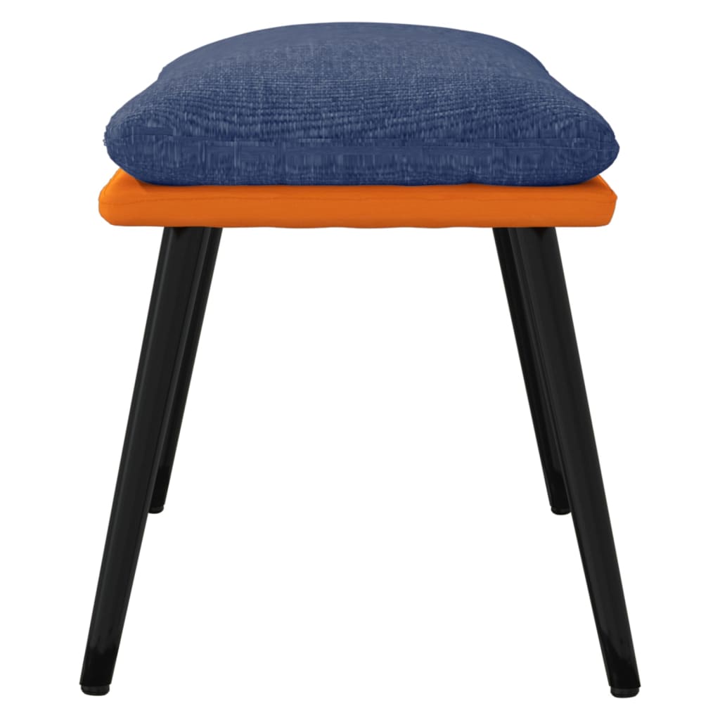 Fußhocker Blau/Orange 45x29,5x35 cm Stoff und Kunstleder