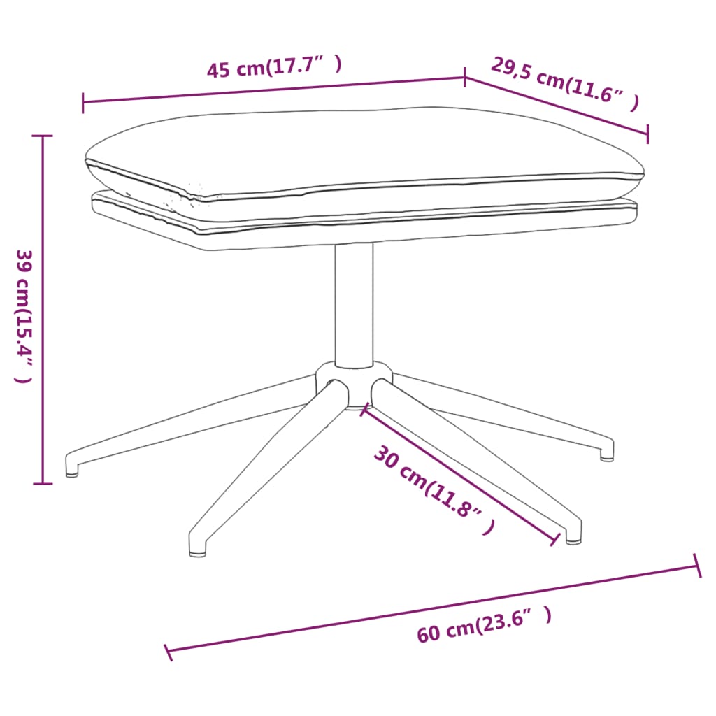 Fußhocker Dunkelgrau 60x60x35 cm Stoff