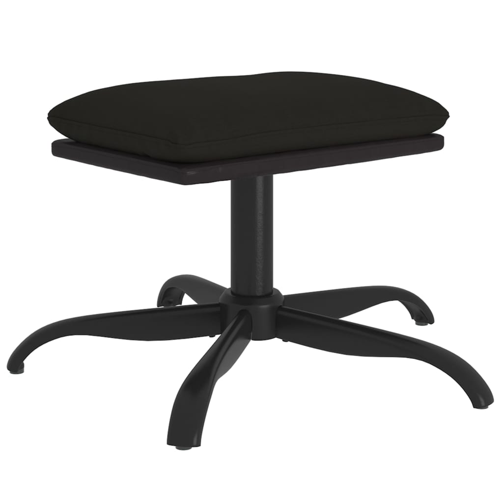 Fußhocker Schwarz 60x60x36 cm Stoff und Kunstleder