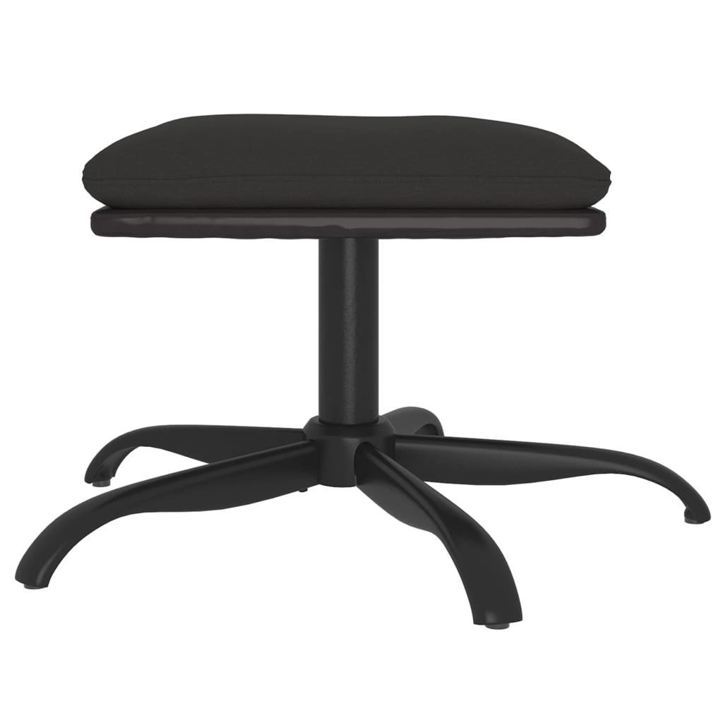 Fußhocker Schwarz 60x60x36 cm Stoff und Kunstleder