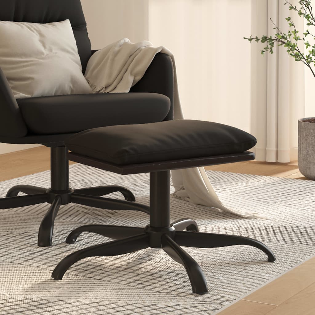 Fußhocker Schwarz 60x60x36 cm Stoff und Kunstleder