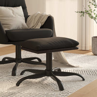 Thumbnail for Fußhocker Schwarz 60x60x36 cm Stoff und Kunstleder