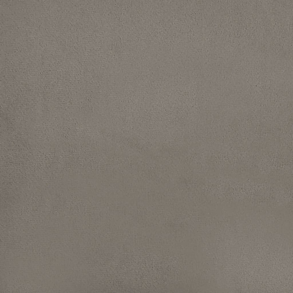 Chaiselongue mit Kissen und Nackenrolle Hellgrau Samt