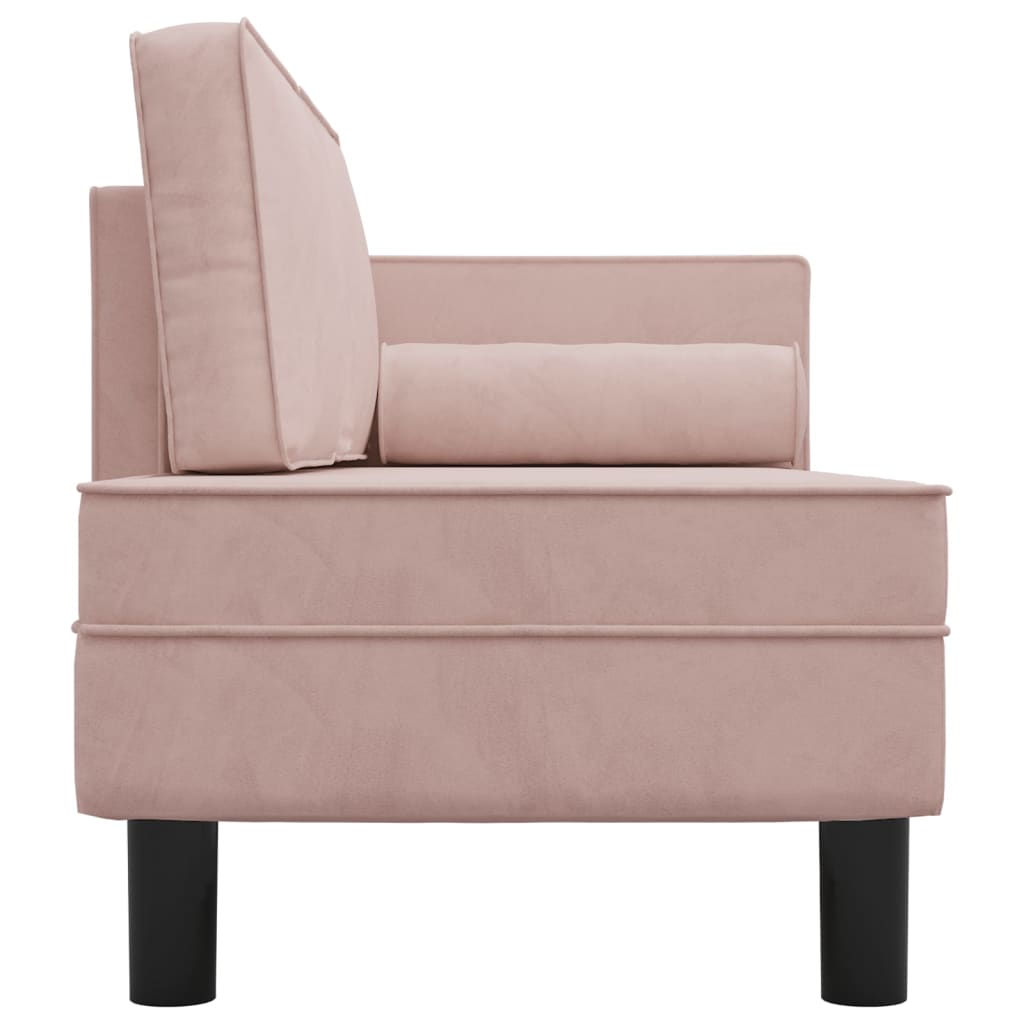 Chaiselongue mit Kissen und Nackenrolle Rosa Samt