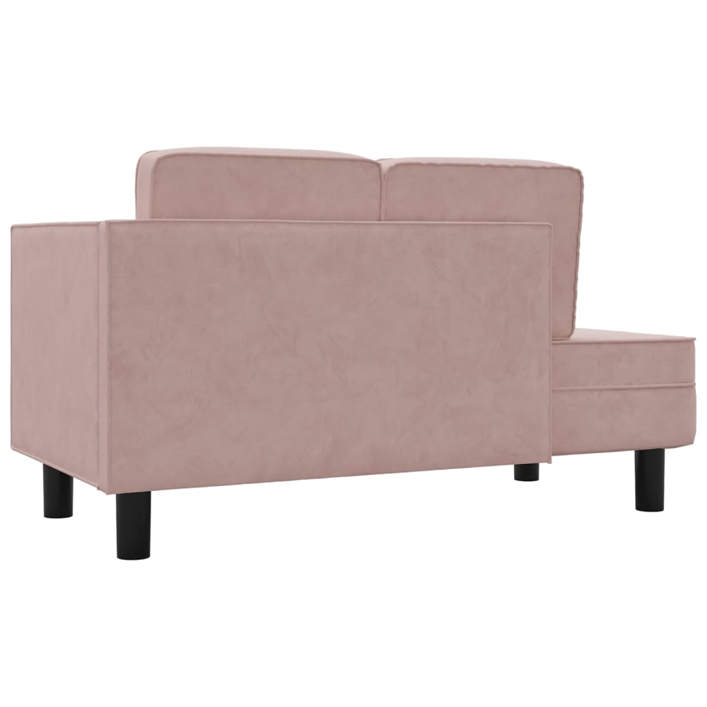 Chaiselongue mit Kissen und Nackenrolle Rosa Samt