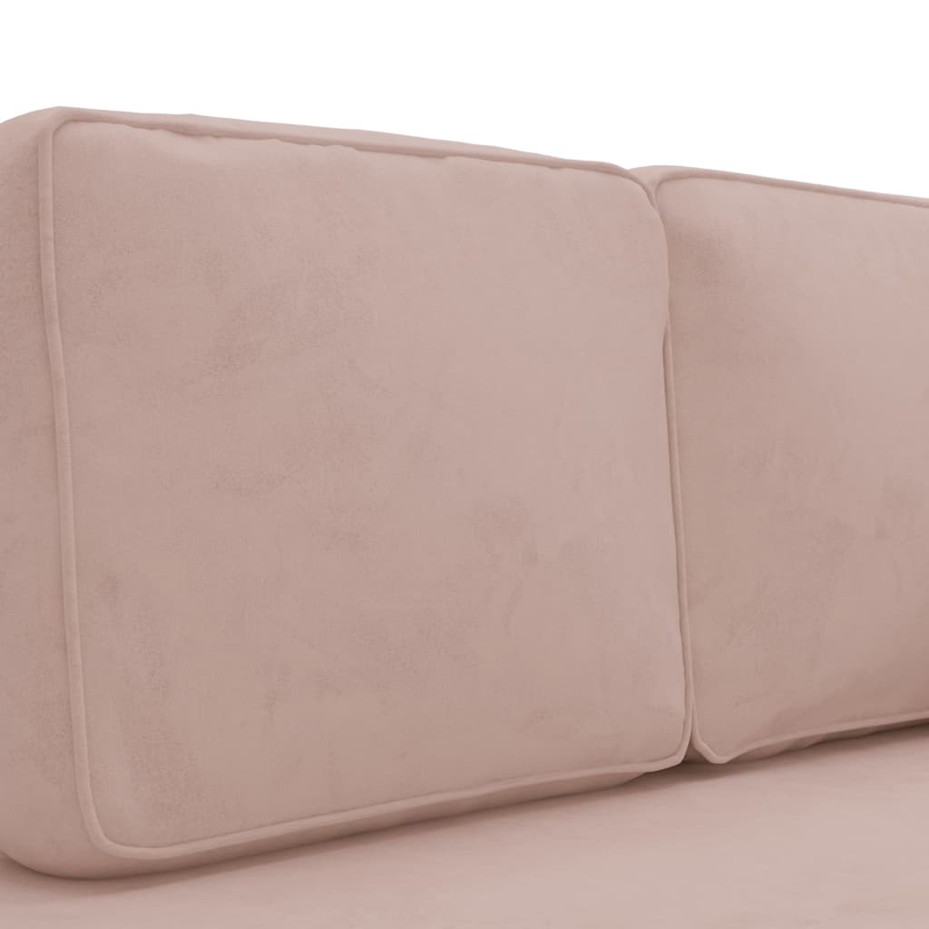 Chaiselongue mit Kissen und Nackenrolle Rosa Samt