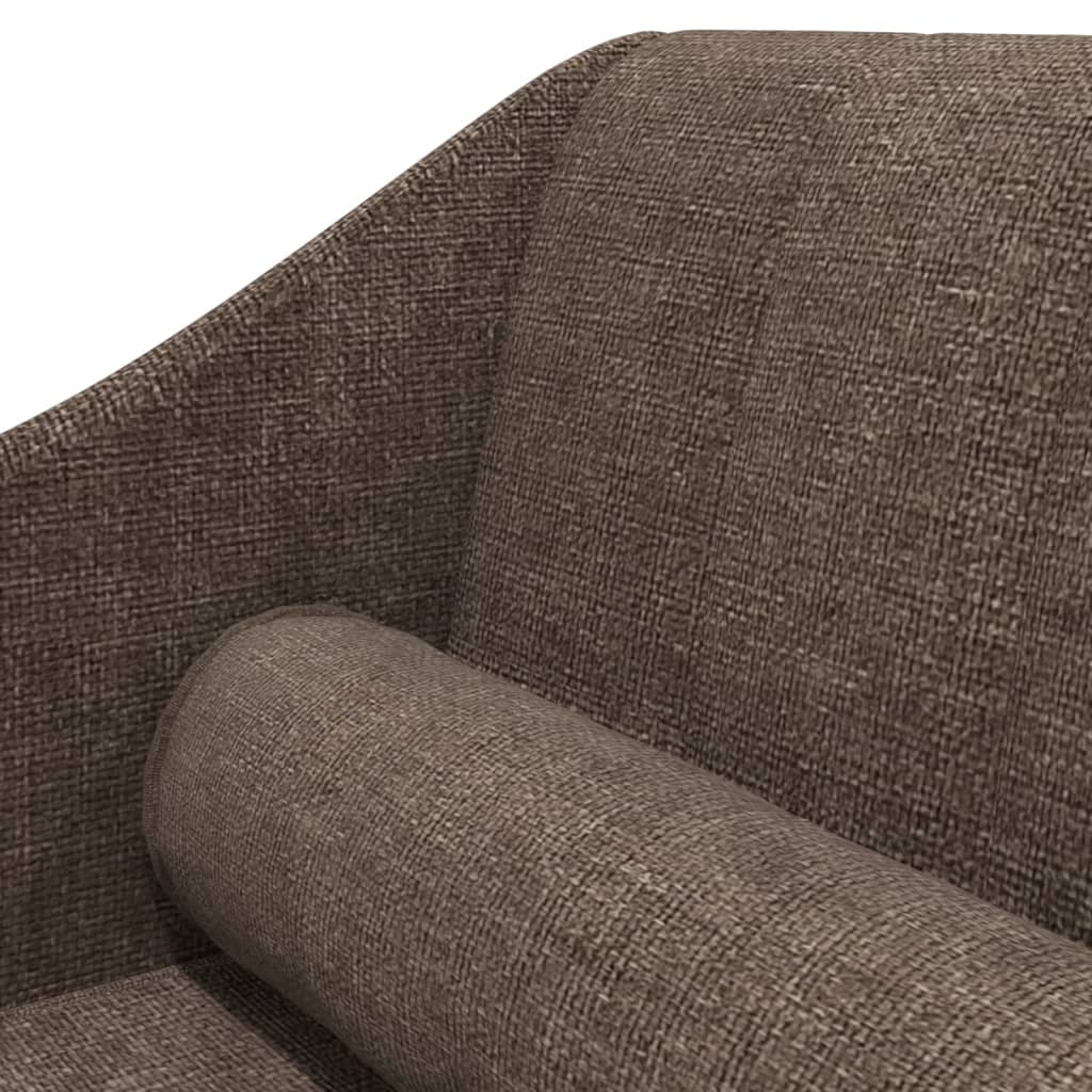 Chaiselongue mit Nackenrolle Taupe Stoff