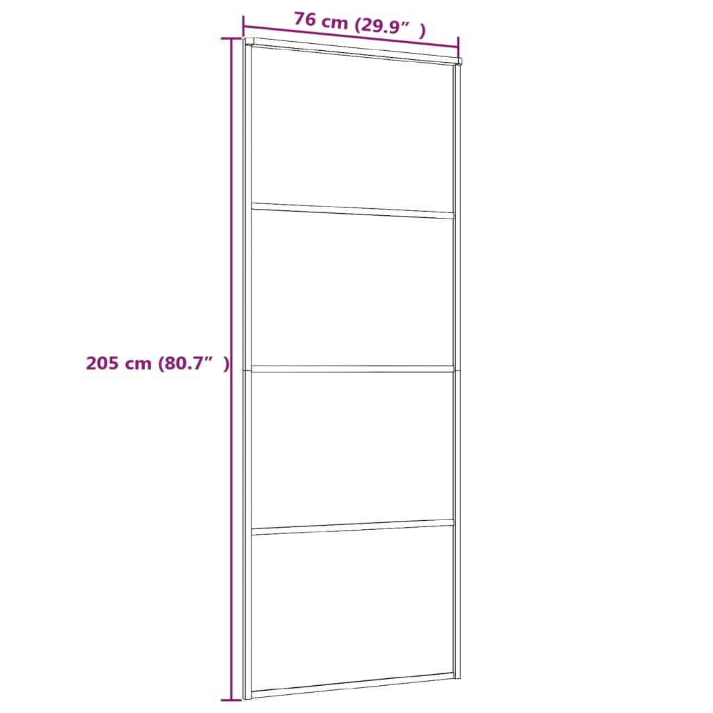 Schiebetür ESG-Glas und Aluminium 76x205 cm Weiß