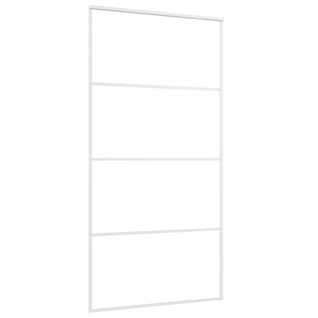 Schiebetür ESG Glas und Aluminium 102,5x205 cm Weiß