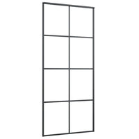Thumbnail for Schiebetür Schwarz 90x205 cm ESG Glas und Aluminium