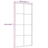 Thumbnail for Schiebetür Schwarz 90x205 cm ESG Glas und Aluminium