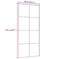 Thumbnail for Schiebetür ESG-Glas und Aluminium 90x205 cm Weiß
