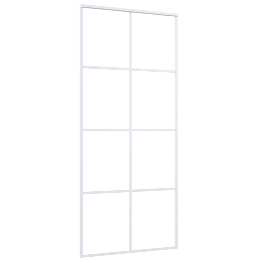 Schiebetür ESG-Mattglas und Aluminium 90x205 cm Weiß