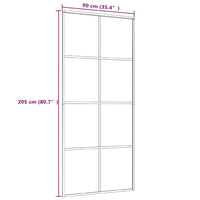 Thumbnail for Schiebetür ESG-Mattglas und Aluminium 90x205 cm Weiß