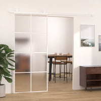 Thumbnail for Schiebetür ESG-Mattglas und Aluminium 90x205 cm Weiß