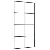 Thumbnail for Schiebetür Schwarz 102,5x205 cm ESG Glas und Aluminium