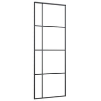 Thumbnail for Schiebetür ESG-Glas und Aluminium mattiert 90x205 cm Schwarz