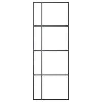 Thumbnail for Schiebetür ESG-Glas und Aluminium mattiert 90x205 cm Schwarz