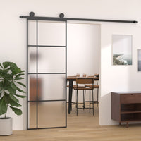Thumbnail for Schiebetür ESG-Glas und Aluminium mattiert 90x205 cm Schwarz