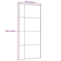 Thumbnail for Schiebetür ESG-Glas und Aluminium mattiert 90x205 cm Schwarz