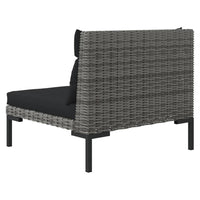 Thumbnail for Gartensofas 2 Stk. mit Kissen Halbrundes Poly Rattan