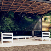 Thumbnail for 7-tlg. Garten-Lounge-Set mit Kissen Kiefer Massivholz