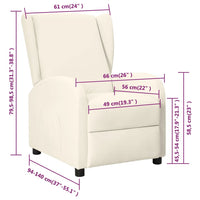Thumbnail for Ohrensessel mit Liegefunktion Creme Kunstleder