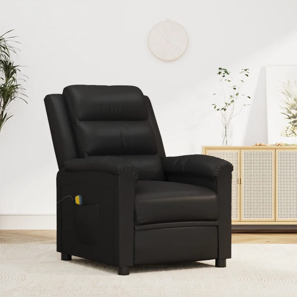 Massagesessel Schwarz Kunstleder