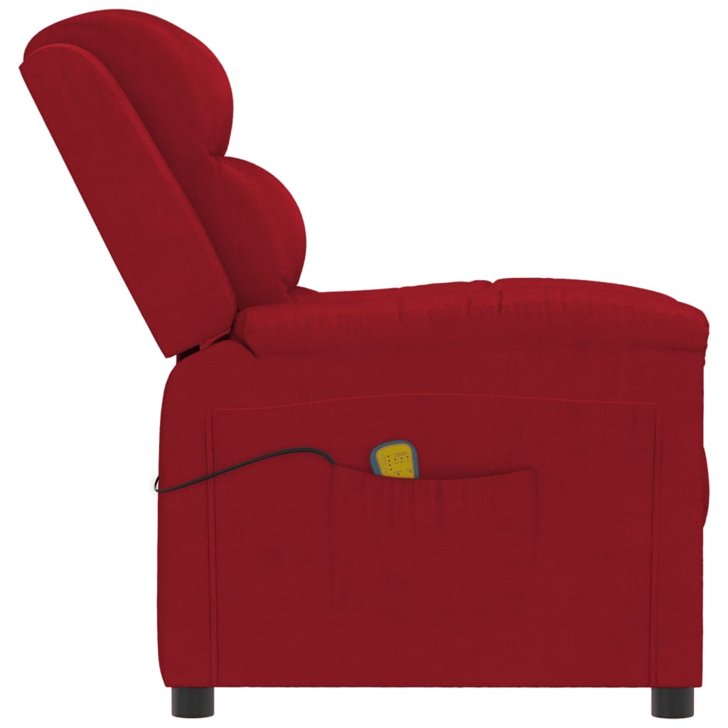 Massagesessel Weinrot Samt