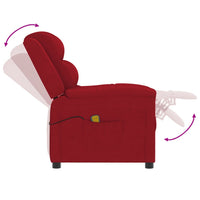 Thumbnail for Massagesessel Weinrot Samt