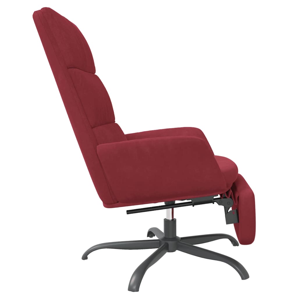 Relaxsessel mit Fußstütze Weinrot Samt