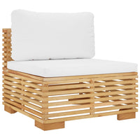 Thumbnail for Garten-Mittelsofa mit Creme Kissen Massivholz Teak