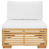 Thumbnail for Garten-Mittelsofa mit Creme Kissen Massivholz Teak