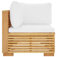 Thumbnail for Garten-Ecksofa mit Creme Kissen Massivholz Teak