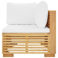 Thumbnail for Garten-Ecksofa mit Creme Kissen Massivholz Teak