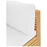 Thumbnail for Garten-Ecksofa mit Creme Kissen Massivholz Teak