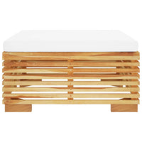 Thumbnail for Gartenhocker mit Creme Kissen Massivholz Teak