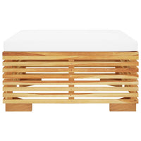 Thumbnail for Gartenhocker mit Creme Kissen Massivholz Teak
